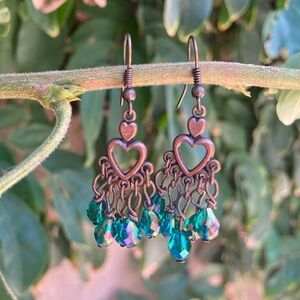 Boho Blue Beaded Earrings